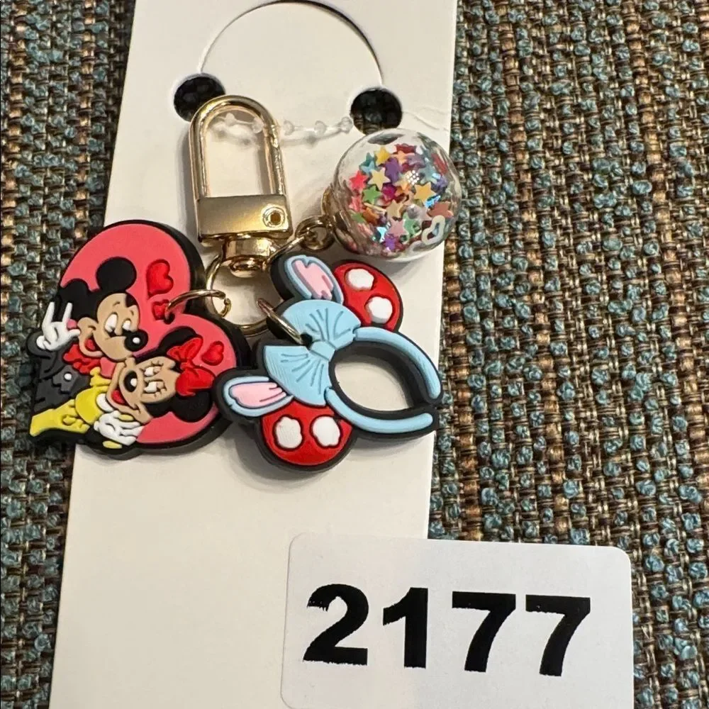 2177 Micky & Minnie Mouse Zipper Pull & Bag Charm